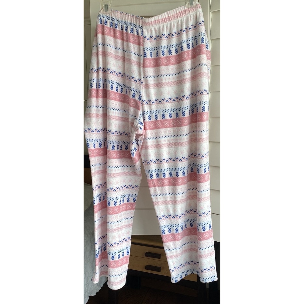 Croft & Barrow Pajama Pants Women 4X Blue Pink lot 2 Floral Fair Isle Excellent - Picture 6 of 10